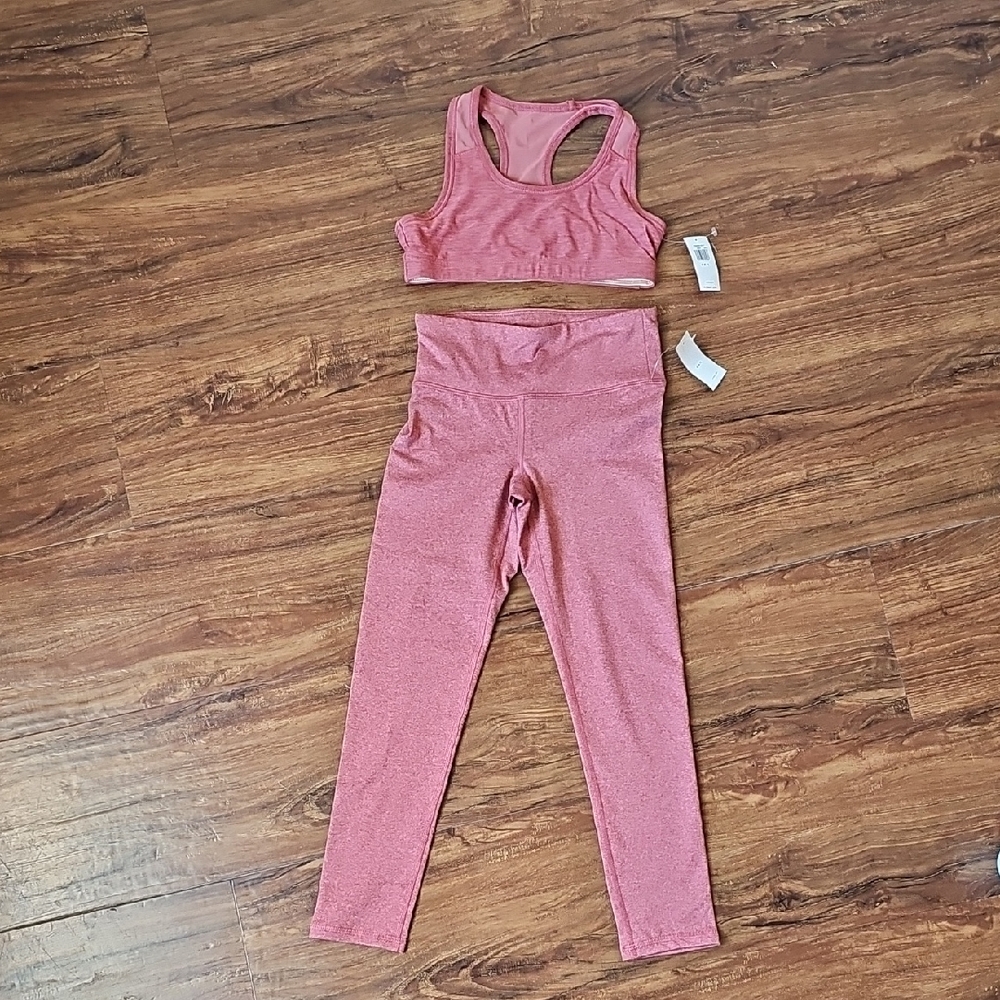 NWT Old Navy Active Powerpress Girls Leggings And Sports Bra Set Size S (6-7)